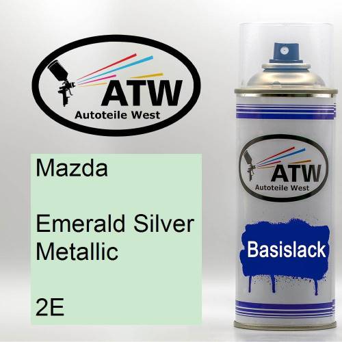 Mazda, Emerald Silver Metallic, 2E: 400ml Sprühdose, von ATW Autoteile West.